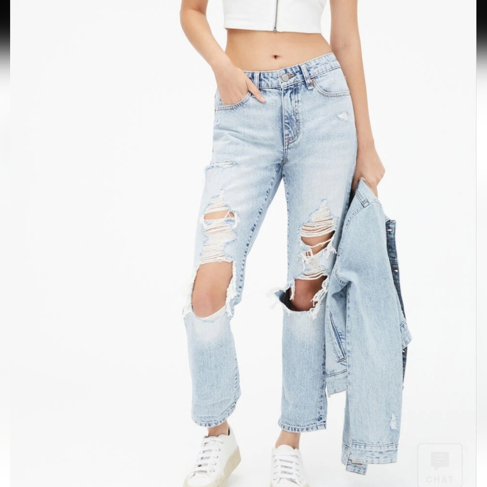 & Denim Aeropostale Boyfriend Jeans Low Rise Distressed Grungecore 90s 2000s